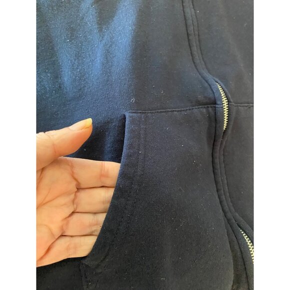 Champion Illinois Navy Blue Full-Zip Hoodie Pockets & Hood XL - Picture 4 of 8